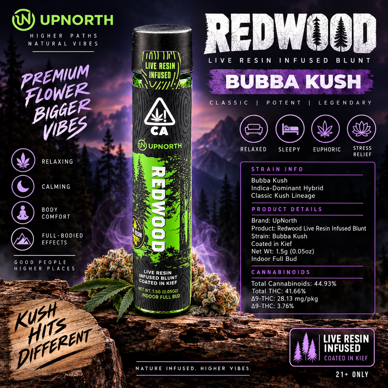 Bubba Kush Red Wood Infused Blunt